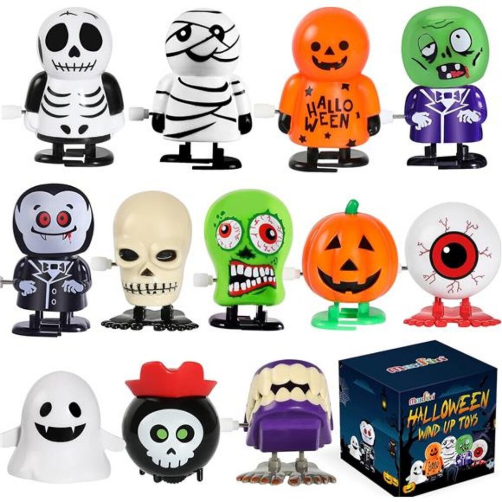 12pcs Halloween Wind Up Toys Assortment for Kids Halloween Party Favors